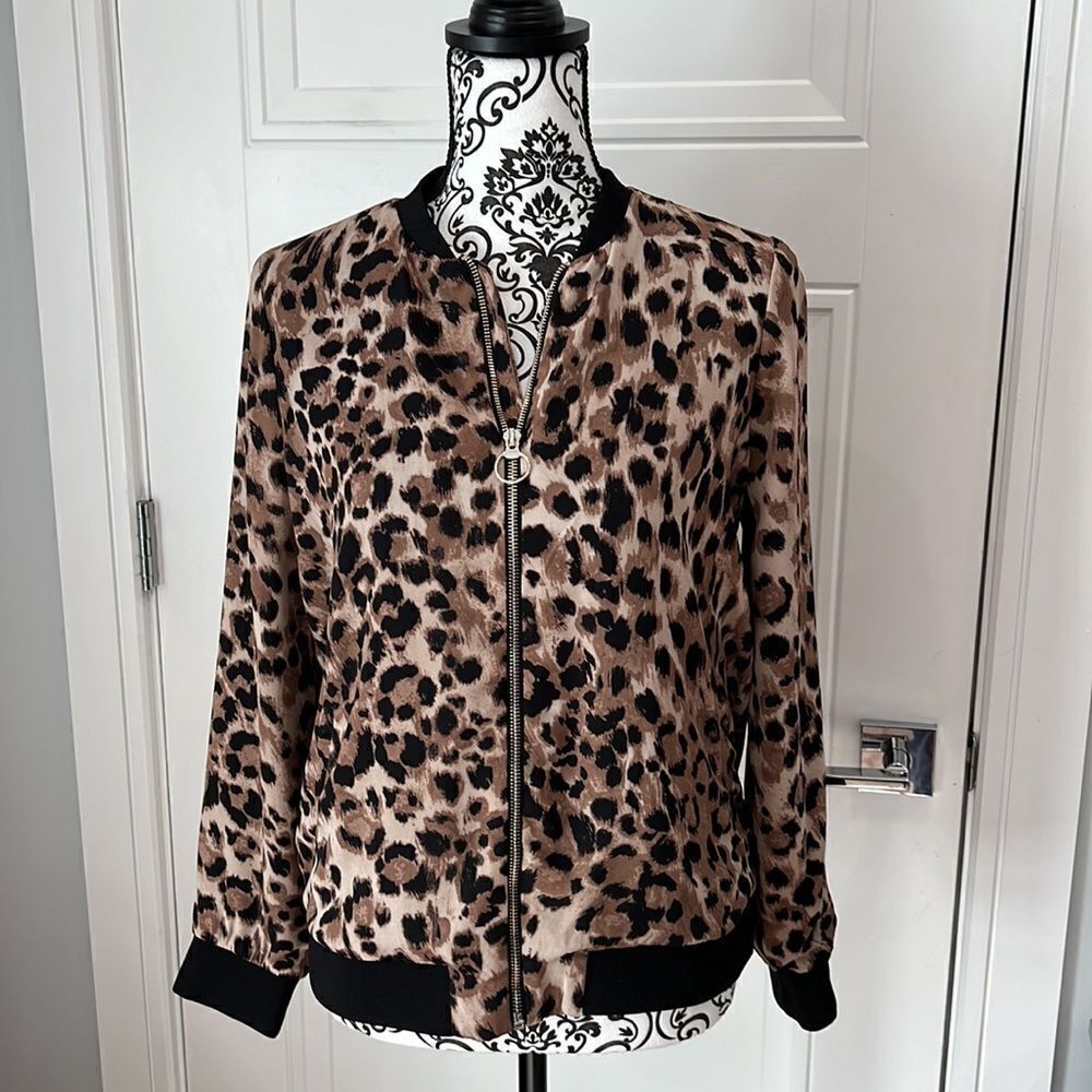 010 SPENSE leopard zip up